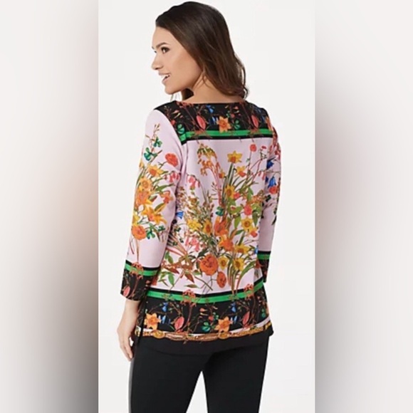 Linea by Louis Dell'Olio Multicolor Floral Blouse Size 20W Casual - Picture 2 of 10